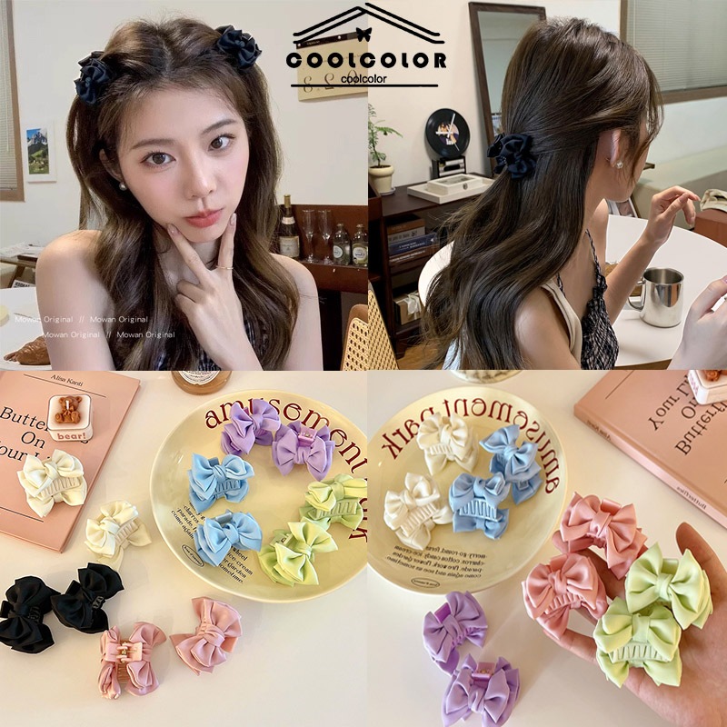 ในไทย💖กิ๊บติดผมผ้าซาตินประดับโบว์Y2kสไตล์เจ้าหญิงเกาหลีแฟชั่นขนาดเล็กสีครีมสไตล์เจ้าหญิง2024.COD