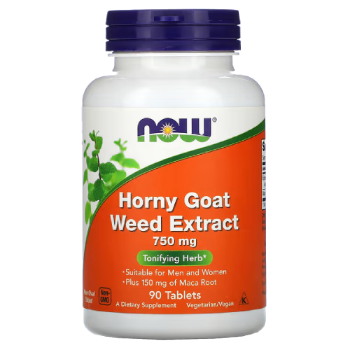 สารสกัดหญ้าแพะหงี่ NOW Foods, Horny Goat Weed Extract, 750 mg, 90 Tablets