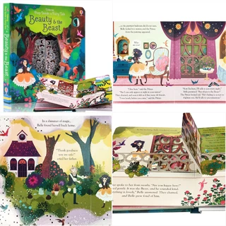 Usborne Peep Inside ธีการทำงานของรถดับเพลิง หนังสือการ์ดภาษาอังกฤษ 3D Flap หนังสือการศึกษาสำหรับเด็ก