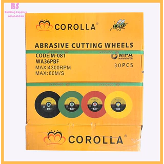 ใบตัดเหล็ก COROLLA 14นิ้ว Cutting Wheel ของแท้ 100% (5ใบ/30ใบ) ไฟเบอร์ตัดเหล็ก ตัดสแตนเลส