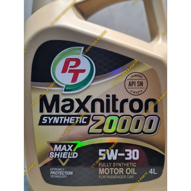 น้ำมันเครื่องสังเคราะห์แท้**พร้อมไส้กรองน้ำมันเครื่อง**(Fully Synthetic) PT Maxnitron Synthetic 2000