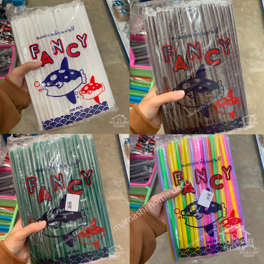หลอดงอ (ห่อฟิล์ม) ขนาด 8 มิล พลาสติกอย่างดี ไม่บาง บรรจุ 100เส้น