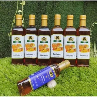 น้ำผึ้งป่าเดือนห้า สติ๊กเกอร์ขาว ขวดเหลี่ยมพลาสติก ชุด 6 ขวด 1000g แถมน้ำผึ้งป่า 500g 1 ขวด