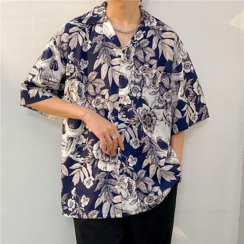 aililai1688 เสื้อเชิ้ตลายดอกใหม่ล่าสุดปี 2024 ใส่ไปเที่ยวทะเลสงกรานต์ผ้าแห้งไว เหมาะสำหรับผู้ชาย