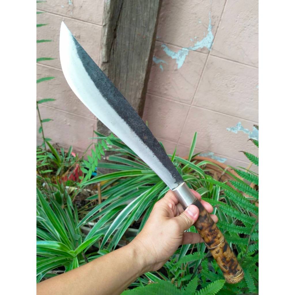 มีดเหน็บ อีเหน็บ E-Nep มาเชเต้ Machete มีดเดินป่า มีดแคมป์ 12.7” SUP9 ผิวไฟ ด้ามไม้ไผ่ คอสแตนเลส หมุ