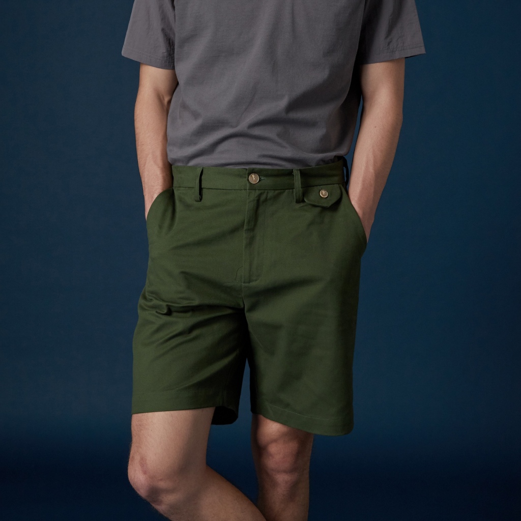 TWENTYSECOND กางเกงขาสั้น รุ่น Walter Regular Chino Shorts - เขียว / Olive (Regular Shorts)