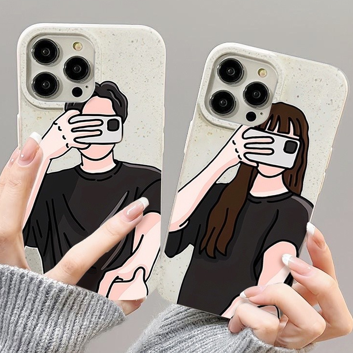 สำหรับ iPhone11 13 For เคสไอโฟน14 15 12 Pro Max X XR XS MAX 6 7 8 14 15Plus 12 13MINI คู่รักซีรีส์ ถ่ายภาพ รุ่น เคสโทรศั