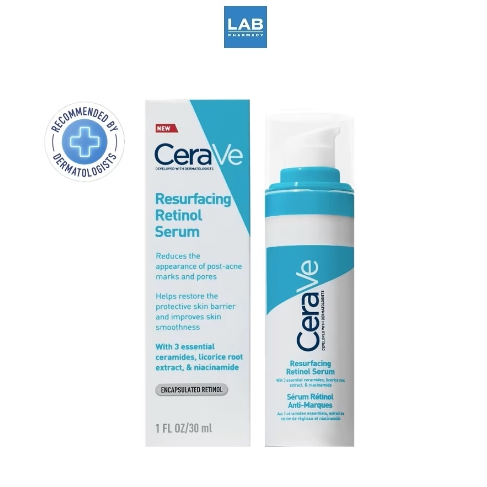 CERAVE Resurfacing Retinol Serum 30 ml. - เซราวี รีเซอร์เฟส เรตินอล 30 มล. เซรั่มบำรุงผิวหน้าสำหรับลดรอยสิว