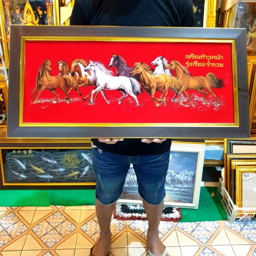กรอบรูป รูปม้า ภาพม้า กรอบรูปม้า ภาพมงคลม้า ภาพม้าเรียกทรัพย์ ม้า8ตัว รูปม้า8ตัว ม้า 8ตัว เจริญก้าวหน้า รุ่งเรือง ร่ำรวย