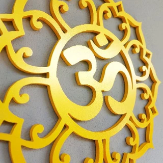 ฉลุลายสัญลักษณ์โอม เสริมสิริมงคล ติดหิ้งพระ ร้านค้า หรือตกแต่งทั่วไป