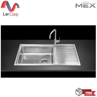 (MEX) อ่างล้างจาน 1 หลุม 1 ที่พัก สเตนเลส สตีล AISI 304 รุ่น…