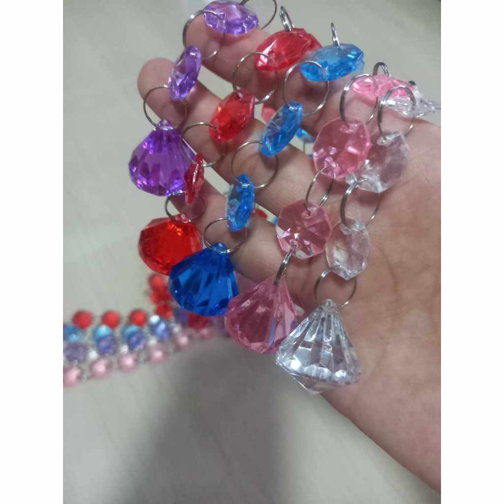 ม่านลูกปัดอะคริลิกขนาดยาว1เมตร/เส้นพร้อมส่งทันทีในไทย(มีจี้เพชร/ไม่มีจี้) - รูปที่ 7