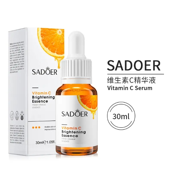 SADOER Vitamin C Brightening Essence เซรั่ม ส้ม ช่วยบำรุงผิว ให้ผิวเปล่งปลั่ง ปริมาณ 30ml. กล่องขาวส้ม