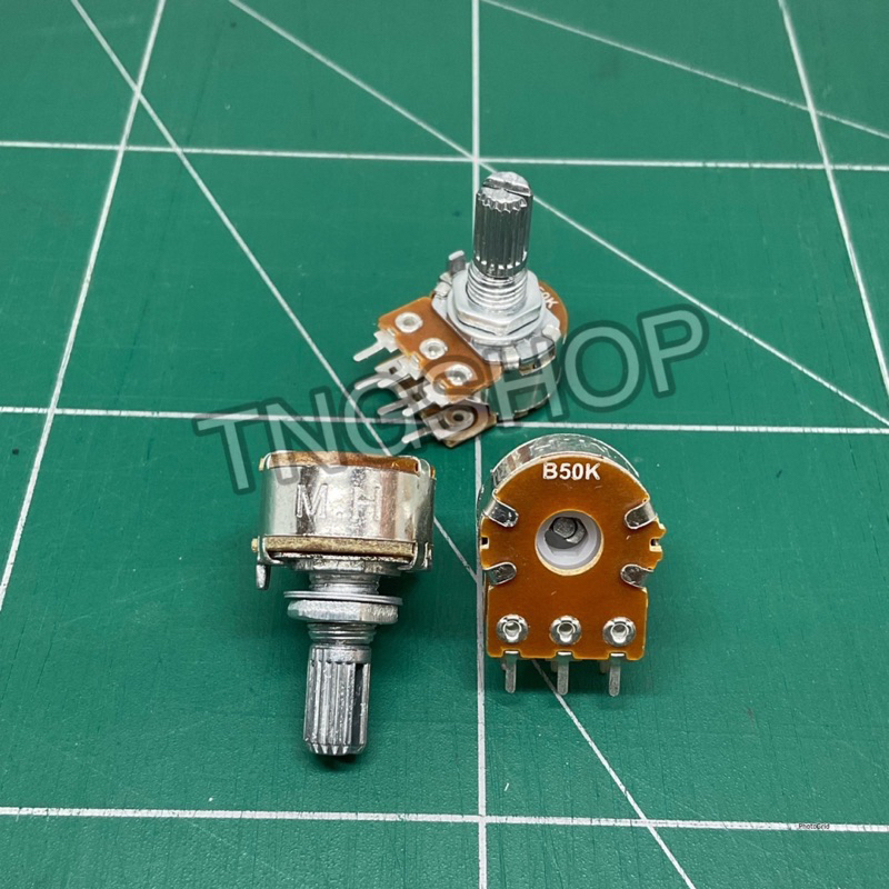 VR วอลลุ่ม 6 ขา M.H VR 2 ชั้น แกนยาว17มิล ตัวต้านทานปรับค่าได้ 1K  5K 10K 20K 50K 100K 250K 500K 1M