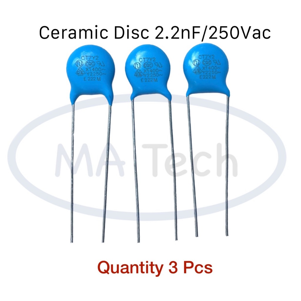 2.2nf 250v CT7Y2 2.2nf250v เซรามิก คาปาเตอร์ 250v2.2nf Ceramic Capacitor 2.2nf/250Vac Y5U 1 ชุดมีจำน