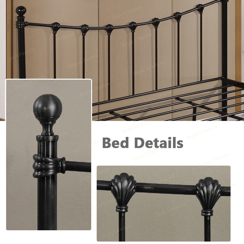 [ผลิตภัณฑ์ใหม่] เตียงเหล็ก 4/5/6ฟุต รุ่นมุมขวา แท่นโลหะไม่มีโครงเตียงหัวเตียงฟอร์นิเจอร์ห้องนอน สามารถใช้ได้อย่างน้อย 20 - รูปที่ 3