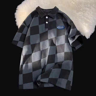 TS MEN เสื้อ​คอปก​ เสื้อ​โปโล เสื้อแขนสั้น ลายสก๊อต ผ้าดีสวมใส่สบาย T78