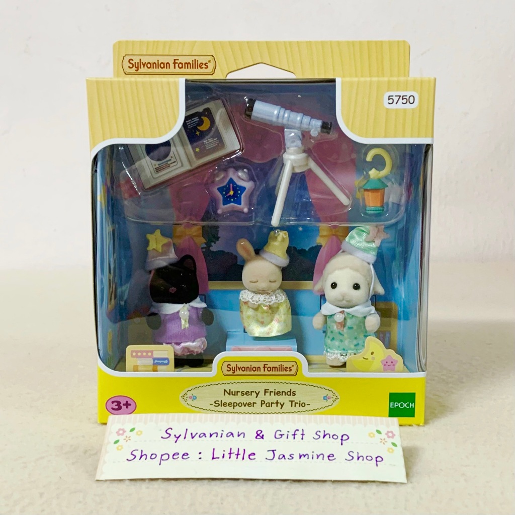 ตุ๊กตาเบบี้ซิลวาเนียนธีมปาร์ตี้ค้างคืน กล้องดูดาว Nursery Friends - Sleepover Party Trio : Sylvanian Baby บ้านตุ๊กตา