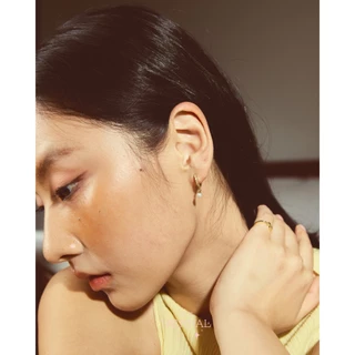 Julys - ivory huggie earrings