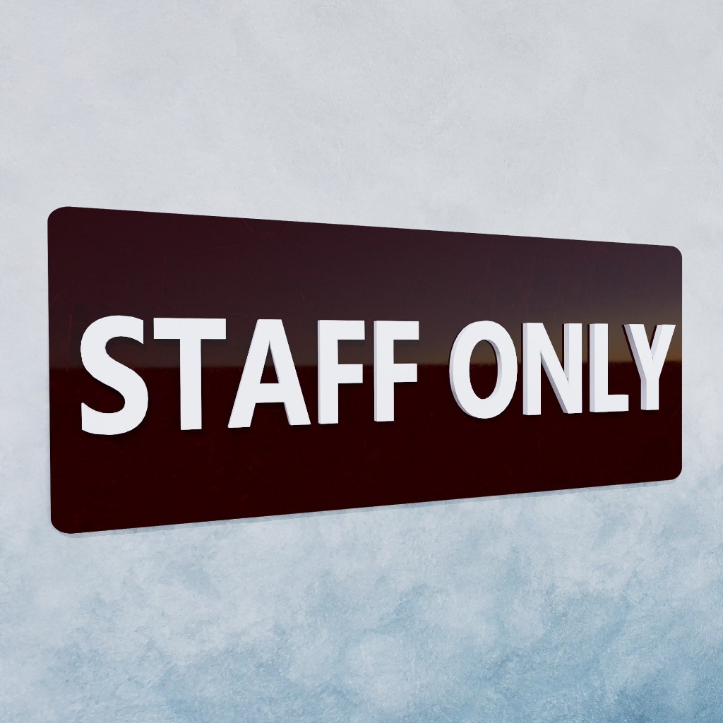 ป้าย staff only ป้ายอะคริลิค ป้ายห้ามเข้า ป้ายแขวนประตู ป้ายติดหน้าห้อง ป้ายเฉพาะพนักงาน พร้อมส่ง.