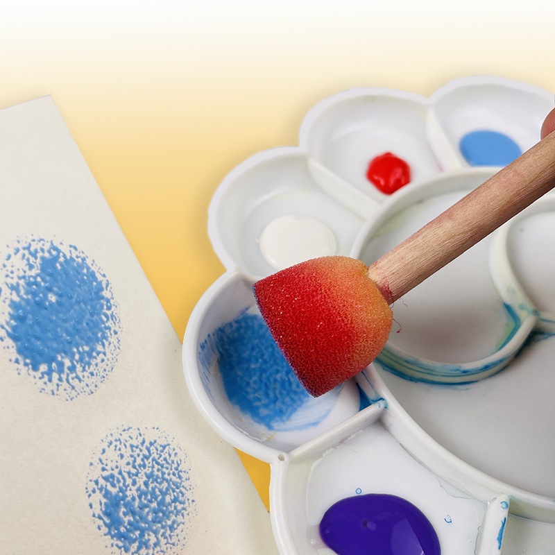 ของเล่น สีน้ำล้างออกได้ แปรงทาสี ลูกกลิ้ง ของเล่นเสริมพัฒนาการ ศิลปะ DIY แปรงระบายสีสำหรับเด็กปฐมวัย 30ชิ้น Sponge Brush - รูปที่ 5
