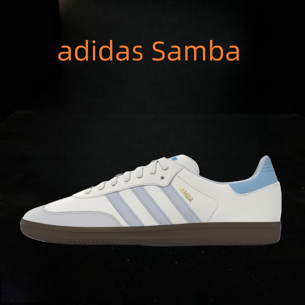 adidas origibals Samba OG สีขาว - ฟ้า แท้ 100%