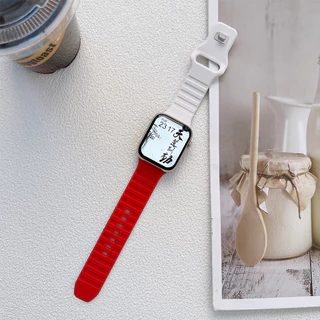 สายรัดซิลิโคนเหมาะสำหรับ iwatch Ultra49mm46mm44mm45mm สายกันน้ำS11 10 9 8 6 7se 3 2 14 5 การจับคู่สีสาย 38mm40mm41mm42mm