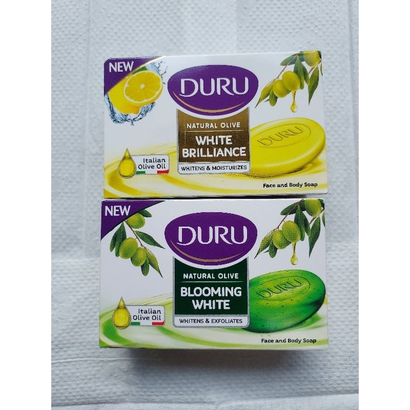 สบู่ก้อนยี่ห้อดูรู(DURU) ขนาด 140 กรัมต่อหนึ่งก้อน สินค้านำเข้าจากประเทศตุรกีของแท้100%มีสารสกัดจากน้ำมันมะกอกและวิตามิน