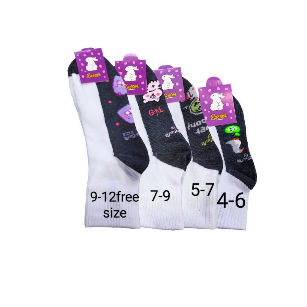 ถุงเท้านักเรียน Eatster การ์ตูนกระต่ายม่วง Free size /7-9/5-7/4-6 สินค้าพร้อมส่ง