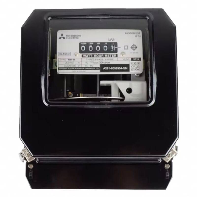 มิเตอร์ไฟฟ้า ชนิดจานหมุน 3เฟส 4สาย รุ่น MH-96H 5(6)A (รุ่นใช้ CT) ไม่แถม CT