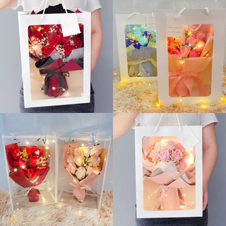 💦พร้อมส่ง💦ดอกไม้ ดอกกุหลาบ ช่อกุหลาบ ของขวัญวาเลนไทน์ ของขวัญวันเกิด ของขวัญรับปริญญา มีไฟ ปรับได้3ระดับ มีถุงใส่ให้ค่ะ
