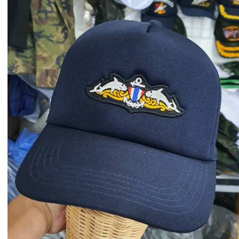 หมวกแก๊ปสีกรมท่านักทำลายใต้น้ำจู่โจม