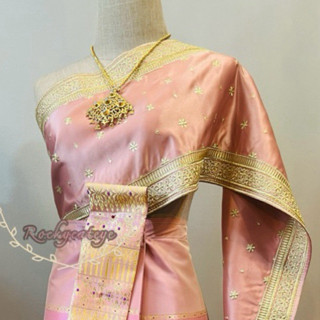 สไบ ปักดิ้น หลายสี  เย็บ งานพร้อมใช้ ยาว 3 เมตร