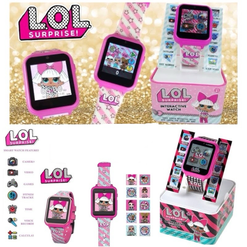 Accutime Kids LOL Surprise Hot Pink Educational Learning Touchscreen Smart Watch Toy for Girls