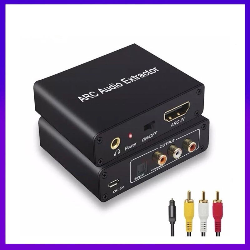 192KHz HD ARC Audio Adapter Extractor Digital To Analog Audio Converter DAC Coaxial SPDIF RCA 3.5มม.แจ็คสำหรับ HDTV