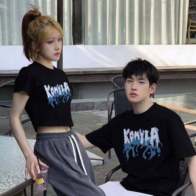 ES.SHOP28 เสื้อคู่รักชายหญิงที่กําลังฮิต oversize แฟชั่นผู้หญิง สไตล์เกาหลี เสื้อครอปโอเวอร์ไซส์  วัยรุ่นน่ารัก ES7044