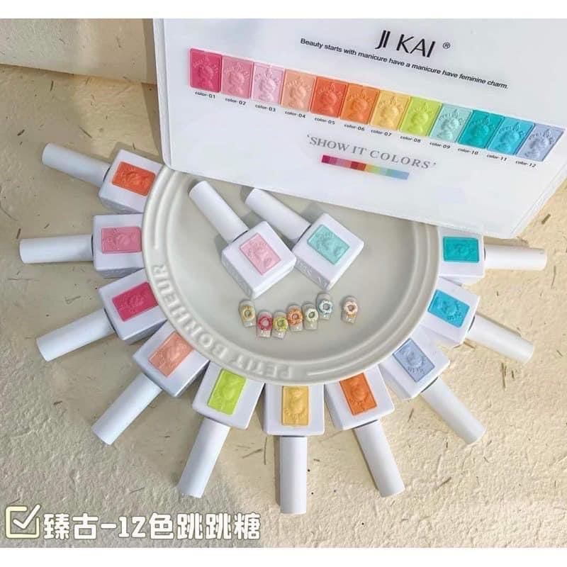 สีพาสเทลJi Kai เซ็ต12สี แถมชาร์จ