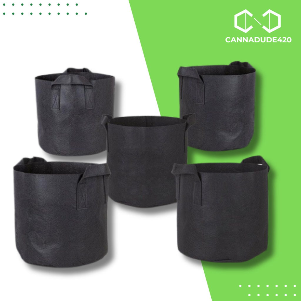 [แพ็ค 5 ถุง ส่งไว] ถุงปลูกต้นไม้แบบผ้า ขนาด 1-3-5-7-10-15-17-20 แกลลอน Smart Grow Bag - Fabric Pot แพ็ค 5 ถุง กระถางผ้า