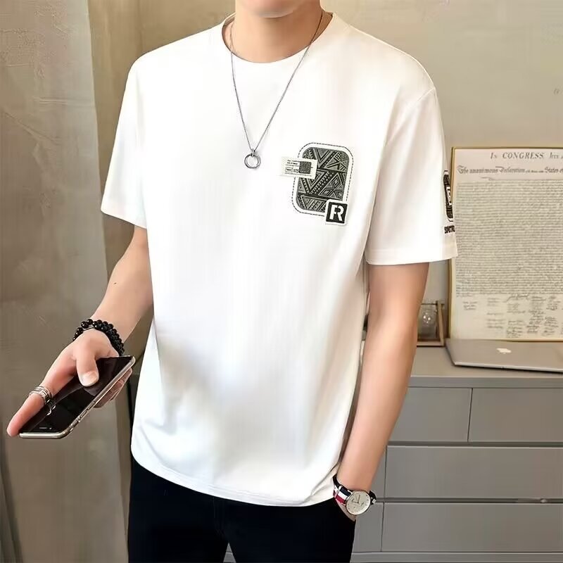 TS MEN เสื้อยืดคอกลมแขนสั้น เสื้อยืดผู้ชาย(มี3สี)รุ่น 0219