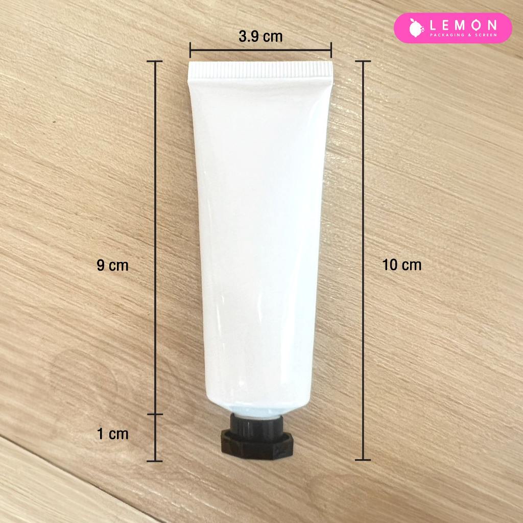 หลอดอลูมิเนียม สีขาวเงา ฝาน็อต 20-30ml. สินค้าพร้อมส่งในในไทย สต็อกเอง ไม่ต้องรอพรีออเดอร์