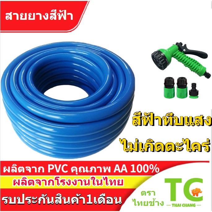 ชุดสายยางพร้อมหัวฉีด สายยาง4หุน(1/2")เเถมอุปกรณ์เสริม3ชิ้นฟรี ชุดสายยางพร้อมใช้งานเด้ง หนา ขนาด4หุน2