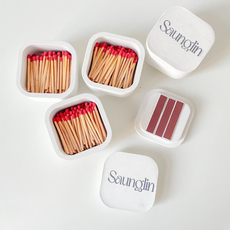 Matchsticks 🔥: กล่องไม้ขีดไฟ 120ก้าน กล่องพร้อมฝา มินิมอล แต่งห้อง บ้าน พร๊อพถ่ายรูป 🤍
