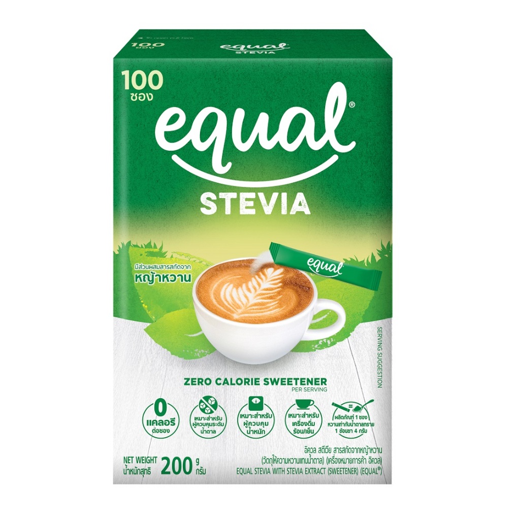 Equal Stevia อิควล สตีเวีย สกัดจากใบหญ้าหวานธรรมชาติ 100ซอง