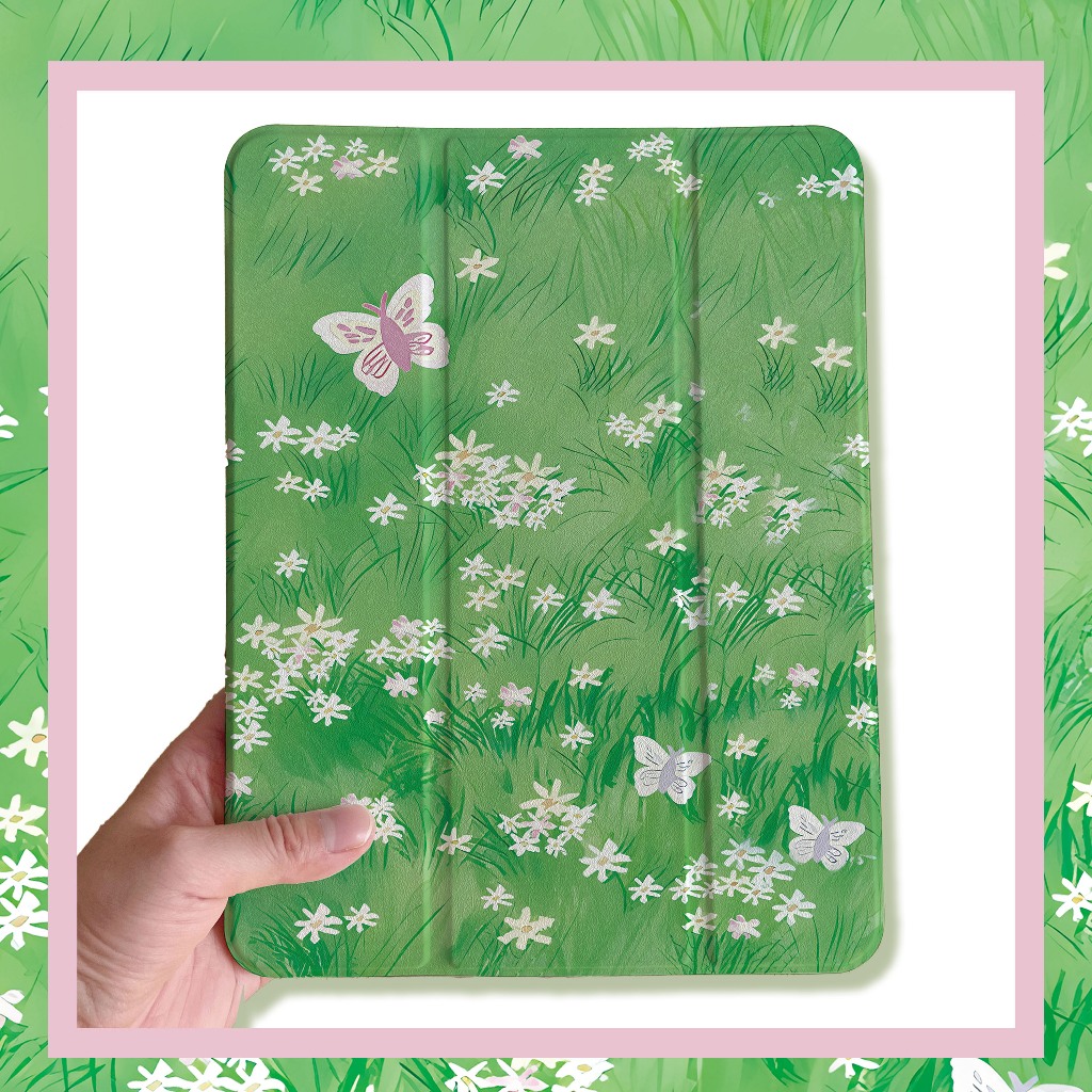 🔥ส่งในพื้นที่🔥เคสไอแพด หญ้าสีเขียว Gen12 Air5 เคส iPad green Gen11 Air7 Air4 Case iPad 11pro 2024