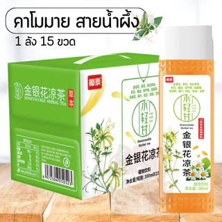 (ยกลังx15ขวด) ชาคาโมมาย น้ำดอกไม้ รสนุ่มชุ่มคอ สดชื่น 椰泰 小轻甘甘菊金银花露 380ml