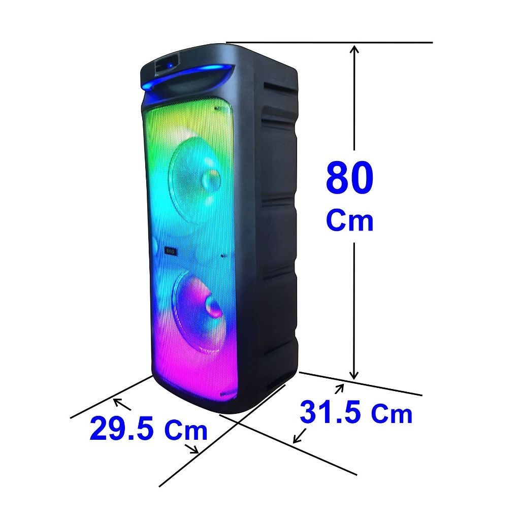 SKG ลำโพง พกพา บลูทูธ ล้อลาก 10นิ้วx2ดอก 40wRMS ขยาย 21,000 W ไมค์ลอย 1ตัว ไฟวิบวับ (ปิด-เปิดได้) รุ่น KG-052 สีดำ