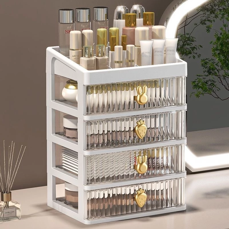 HEINOกว้าง27.6cmชั้นวางเครื่องสำอาง เรียบหรูดีไซน์โปร่งใสสวยงามกล่องเก็บเอนกประสงค์แบบมีลิ้นชัก