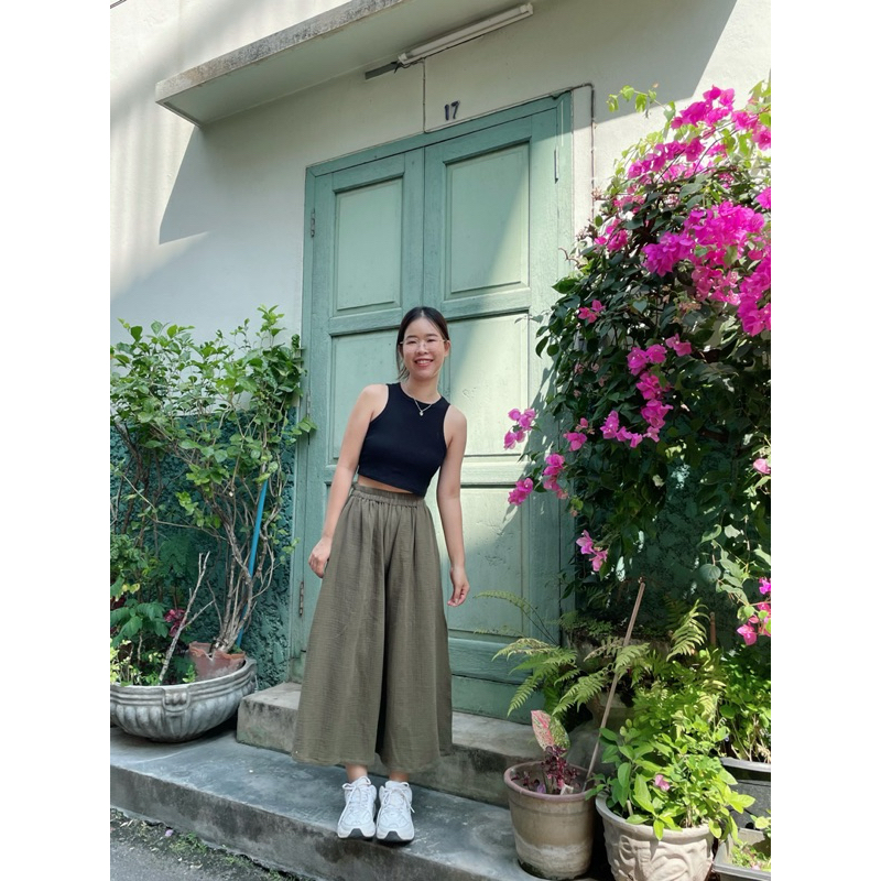 Bunny Pant กางเกงขาบานผ้าสาลู 2 ชั้น ใส่แล้วเหมือนกระโปรง