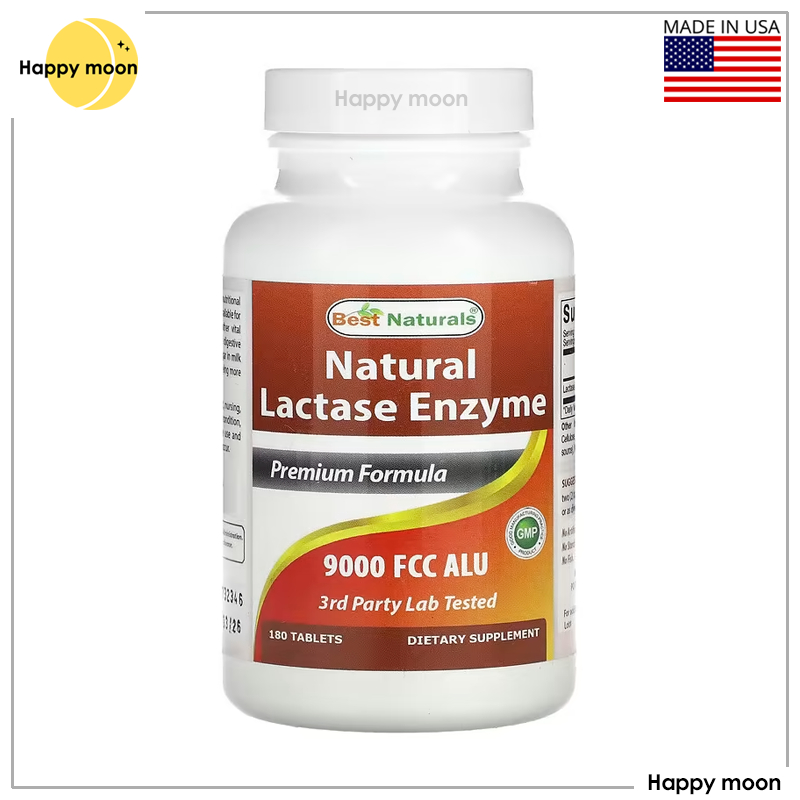 Best Naturals, Natural Lactase Enzyme, 9,000 FCC ALU, 180 Tablets