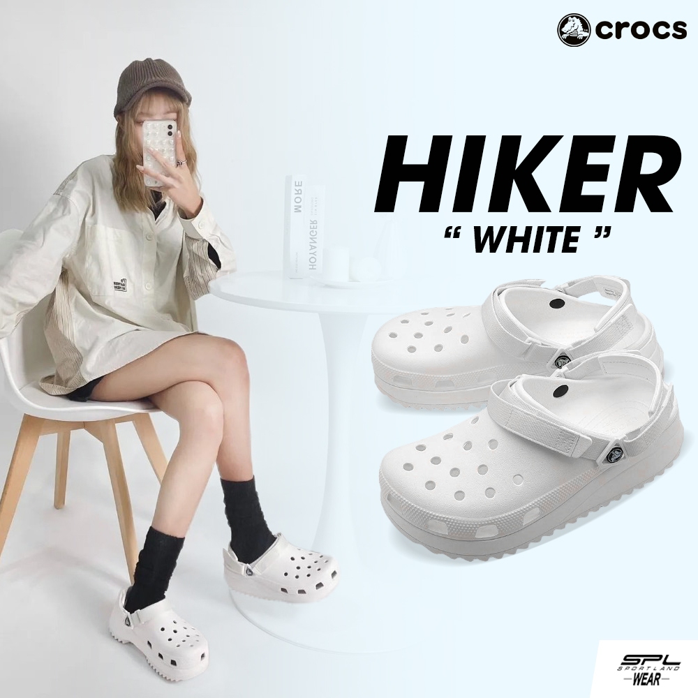 Crocs รองเท้าแตะ รองเท้าลำลอง สีขาว CR UX Classic Hiker Clog 206772-143 (2990)